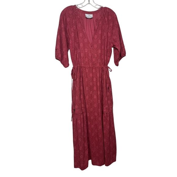 Anthropologie Kopal Keri Brick Hand Print Maxi Dress Sz. M - Picture 2 of 11